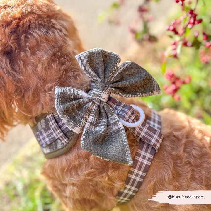 Olive Check Sailor Bow Tie