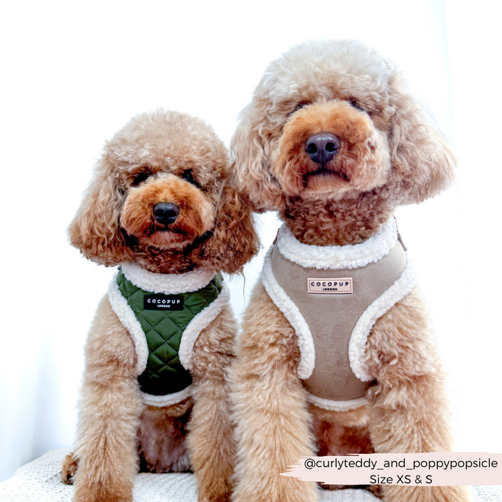 Khaki Quilted Adjustable Neck Harness