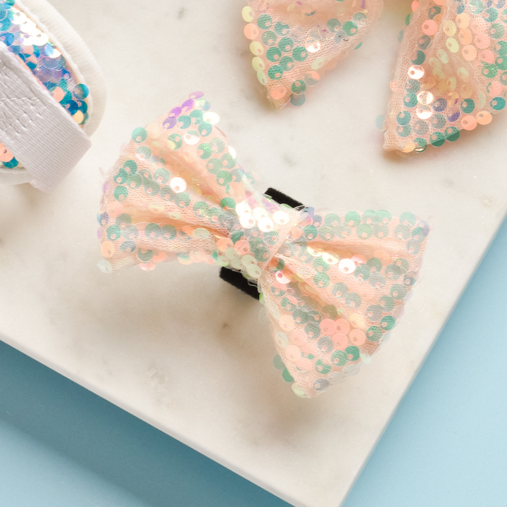 Limited Edition LUXE Party Rose Gold Sequin Bow Tie