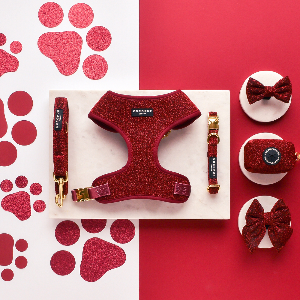 Limited Edition Burgundy Sparkle Pup Bow Tie