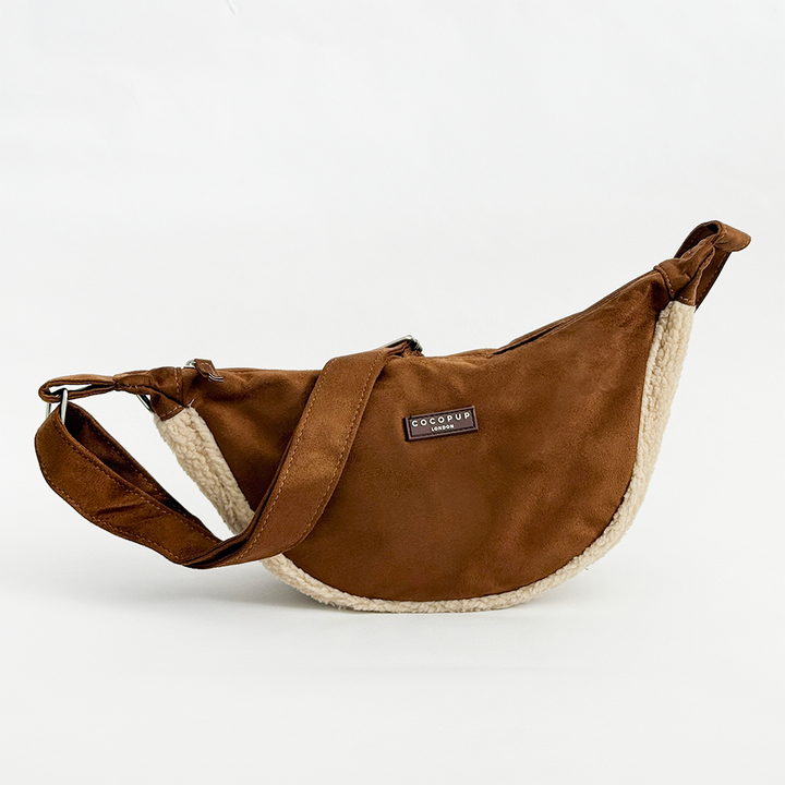 Crossbody Crescent Dog Walking Bag Bundle - Brown Aviator