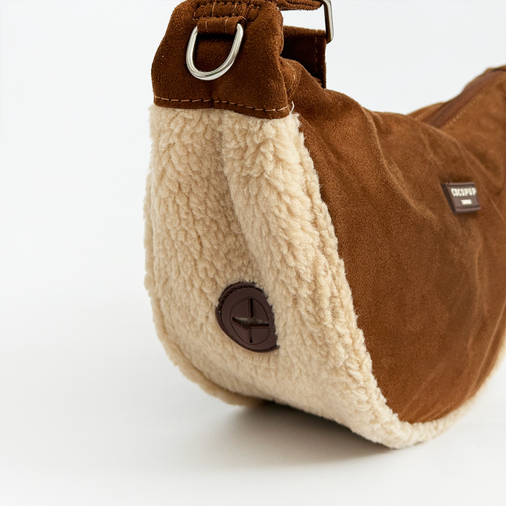 Crossbody Crescent Dog Walking Bag Bundle - Brown Aviator