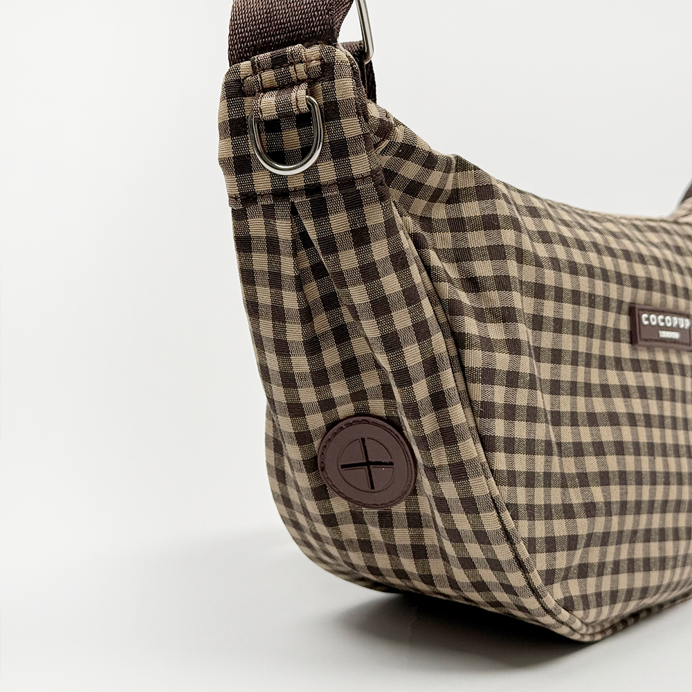 Crossbody Crescent Dog Walking Bag - Cotswold Check