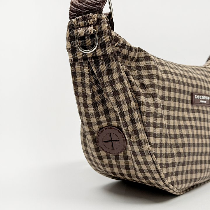 Crossbody Crescent Dog Walking Bag - Cotswold Check