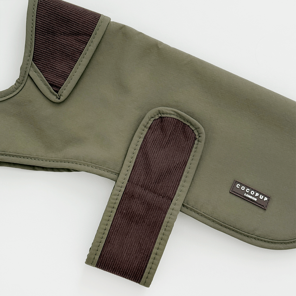 Farmhouse Quilted Dog Coat - Moss Green