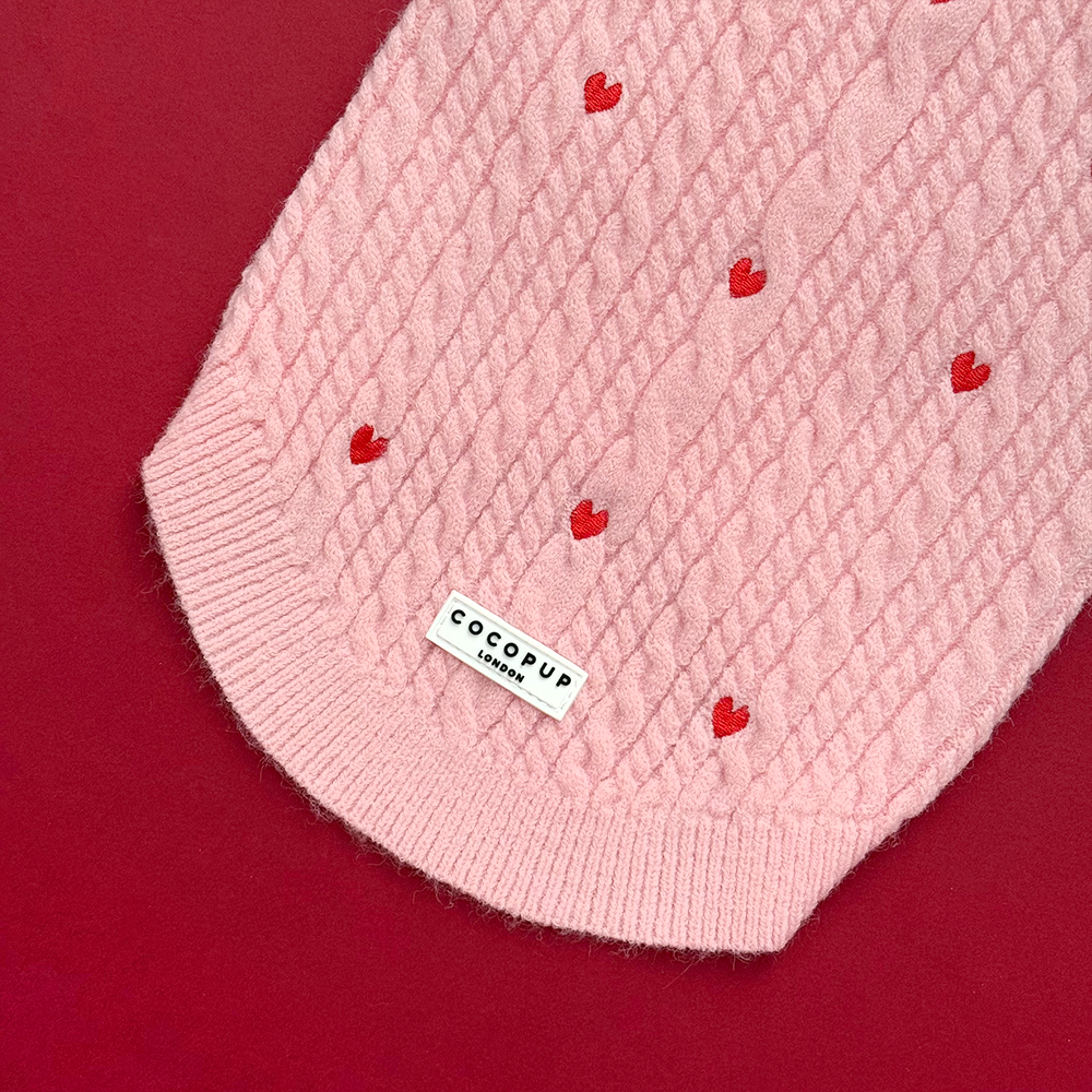 Jumper - Cable Knit Pink Heartstrings