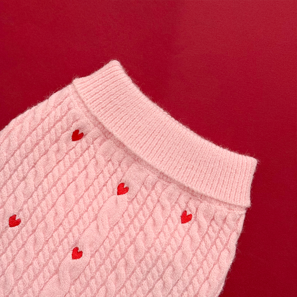 Jumper - Cable Knit Pink Heartstrings