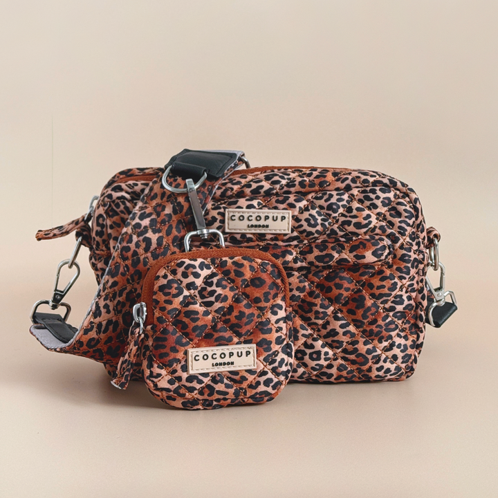 Dog Walking Bag Bundle - Quilted Leopard Pup