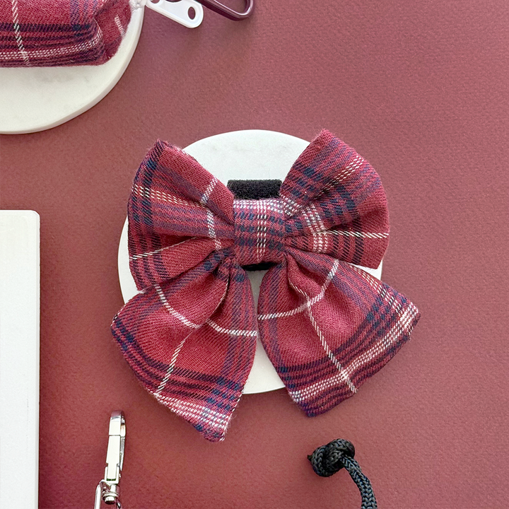 Mulberry Plaid Sailor Bow Tie