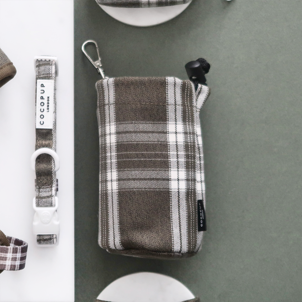 Drawstring Treat Pouch - Olive Check