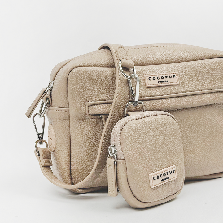 PU Leather Dog Walking Bag Bundle - Caramel