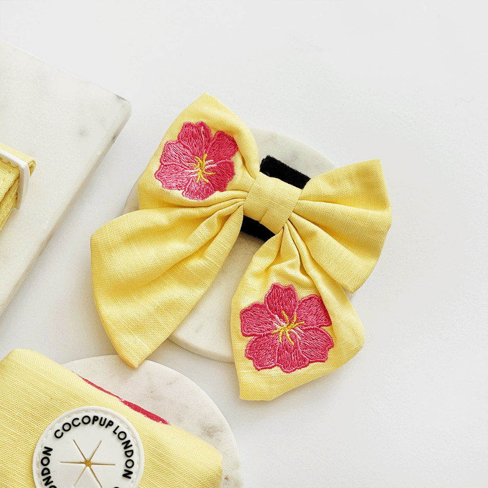 Pink Hibiscus Sailor Bow Tie