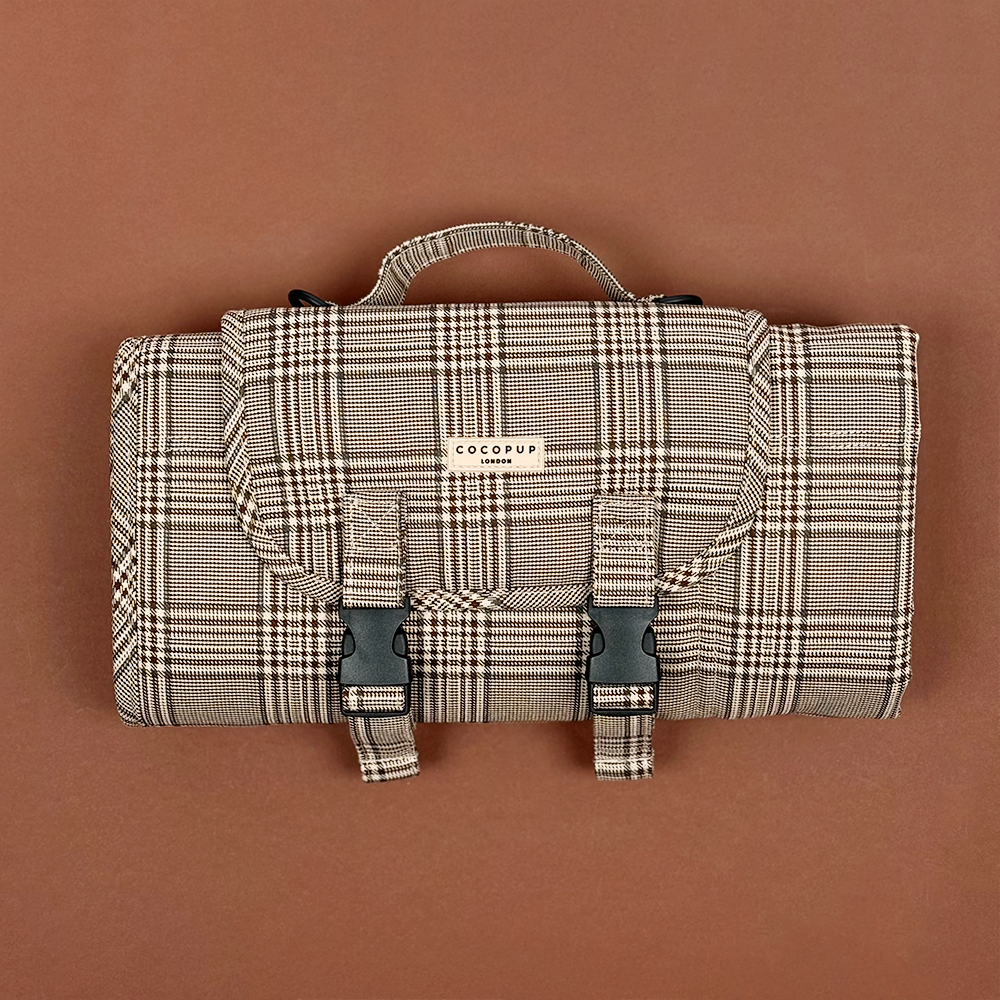 PERSONALISED Travel Mat - Pup Plaid