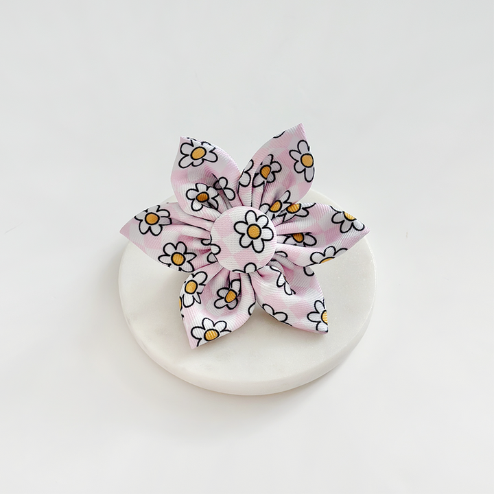 Daisy Gingham Rave Collar Flower