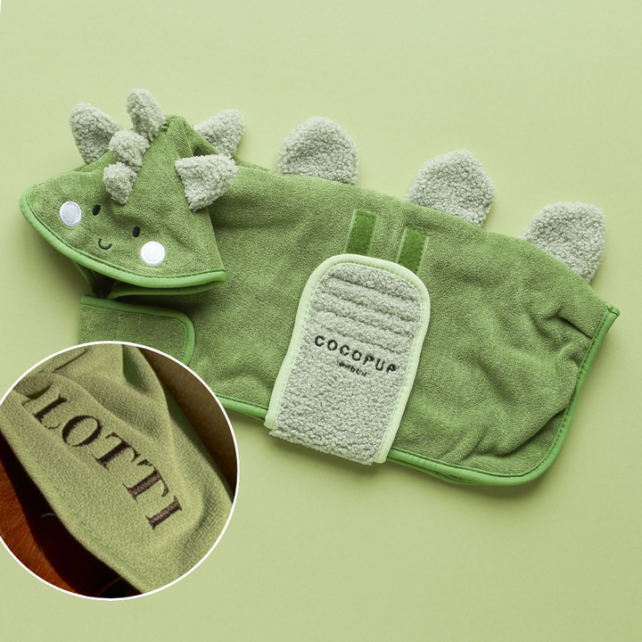 PERSONALISED Dinopup Drying Robe