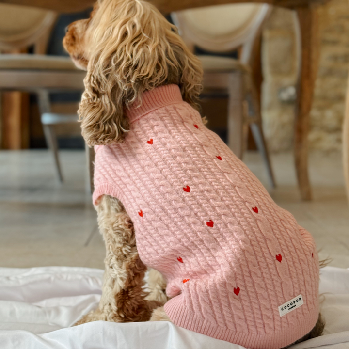 Jumper - Cable Knit Pink Heartstrings