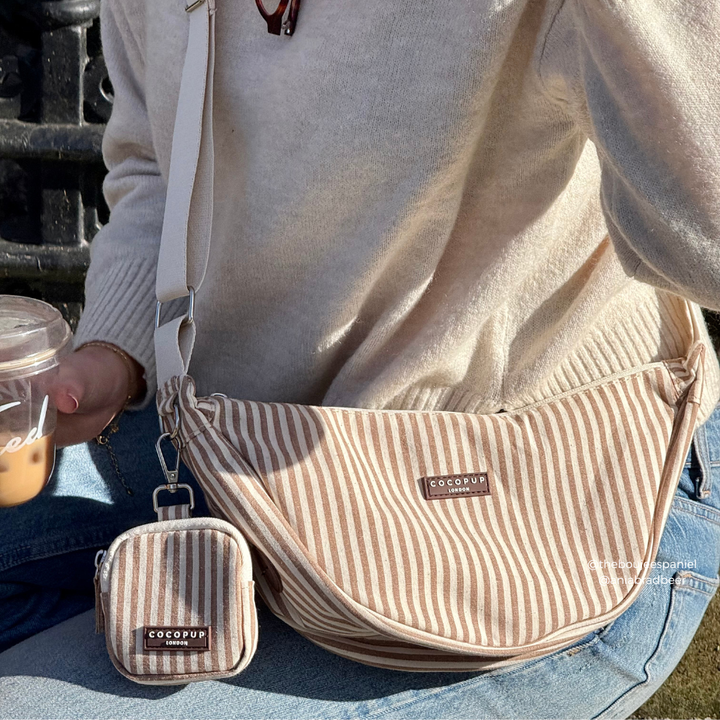 Crescent Treat Pouch - London Linen Stripes