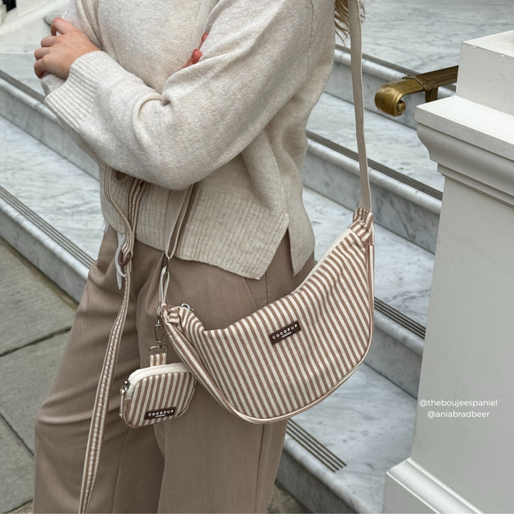 Crescent Treat Pouch - London Linen Stripes