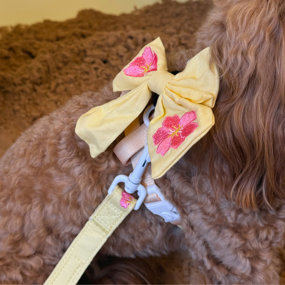 Pink Hibiscus Sailor Bow Tie