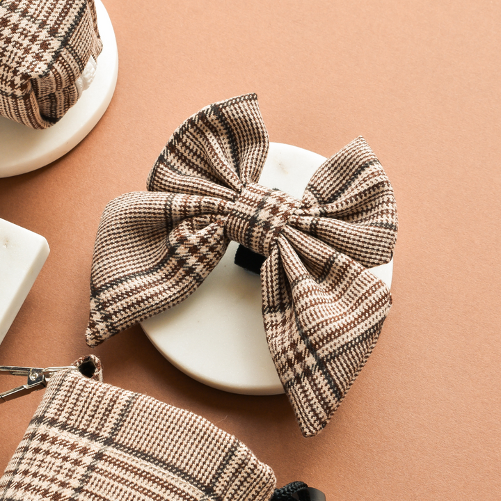 Pup Plaid Sailor Bow Tie