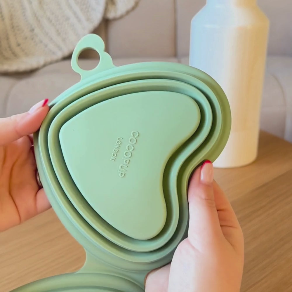 Heart Collapsible Bowl - Sage