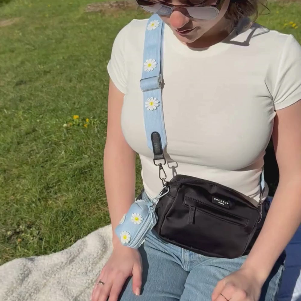 Bag Strap - Blue Daisy Dream