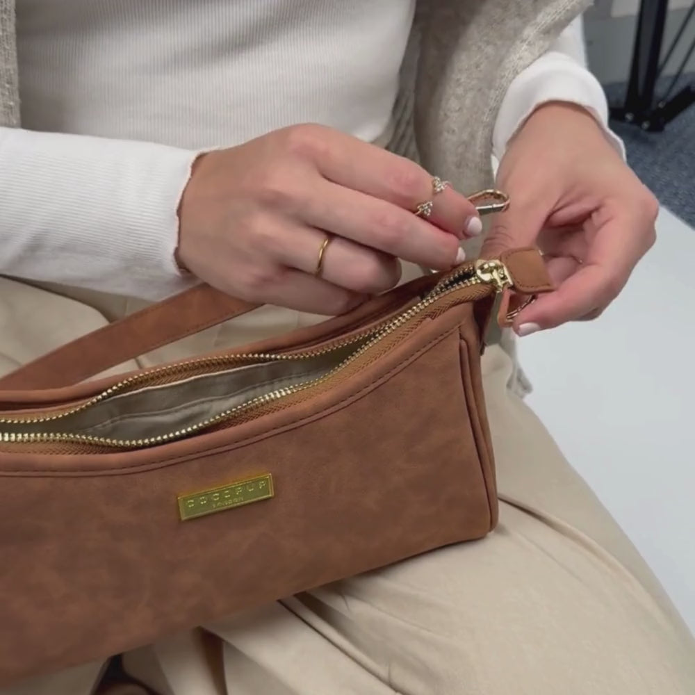 Dog Walking Bag - Tan Suedette