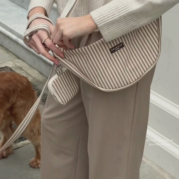 Crescent Treat Pouch - London Linen Stripes